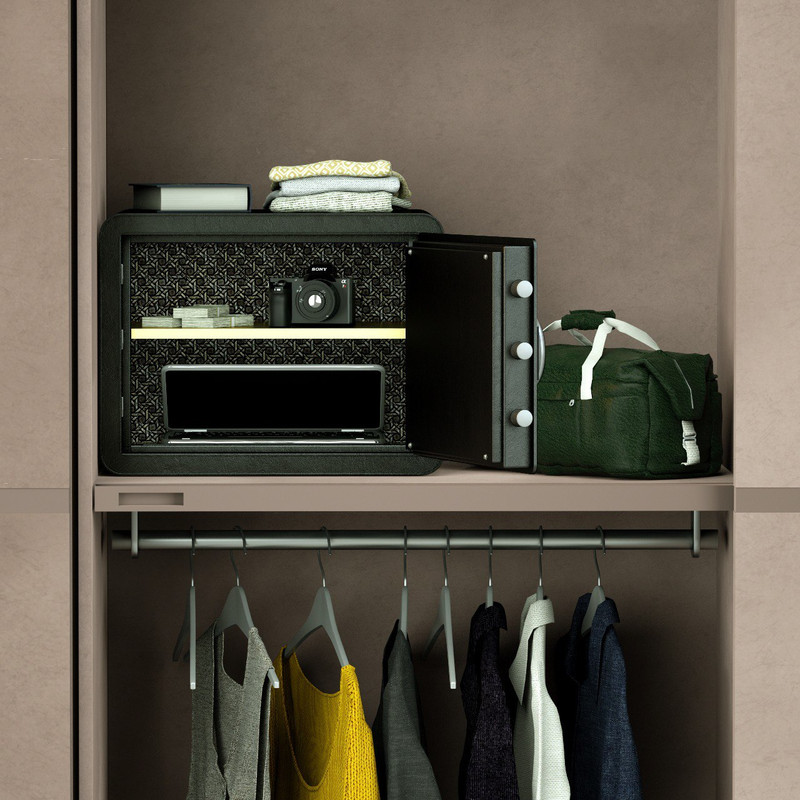 گاوصندوق الکترونیکی سدید مدل هوم‌سیف اثرانگشتی-لمسی کد HS-FT