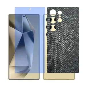 Glass Together model Blue cut screen protector for Samsung Galaxy S22 Ultra mobile phone with back cover sticker