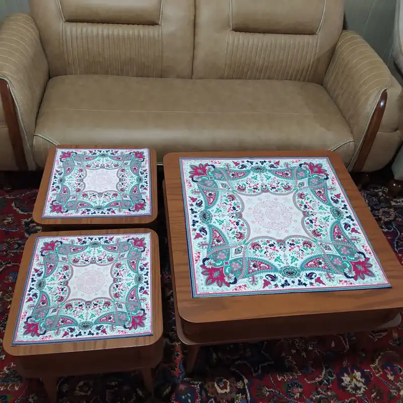 رومیزی مخمل مدل ارغوان بسته 3 عددی