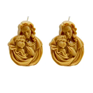 شمع مدل تزئینی طرح مادر و فرزند کد 0028 بسته دو عددی