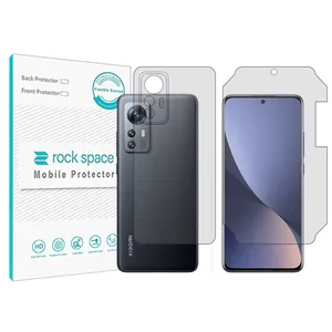 Rockspace transparent screen protector HyGEL model suitable for Xiaomi 12S mobile phone along with the back of the phone