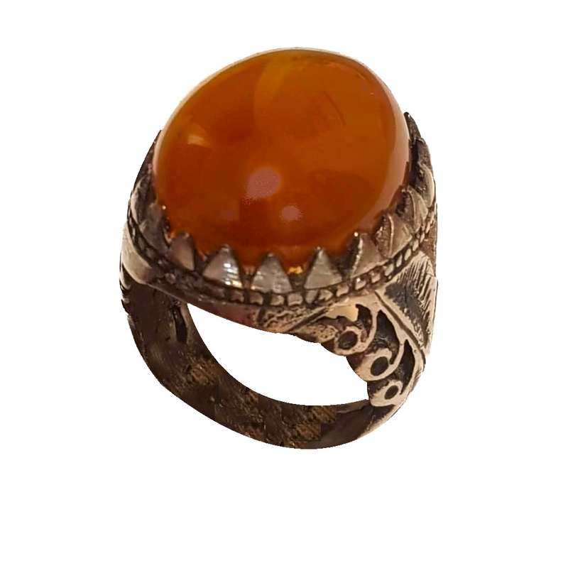 انگشتر نقره مردانه مدل عقیق یمانی AZY3