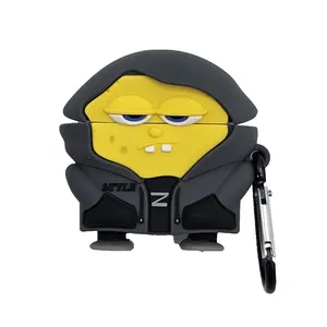 کاور تهران پکن مدل فانتزی باب اسفنجی مناسب برای کیس اپل AirPods 4 به همراه آویز