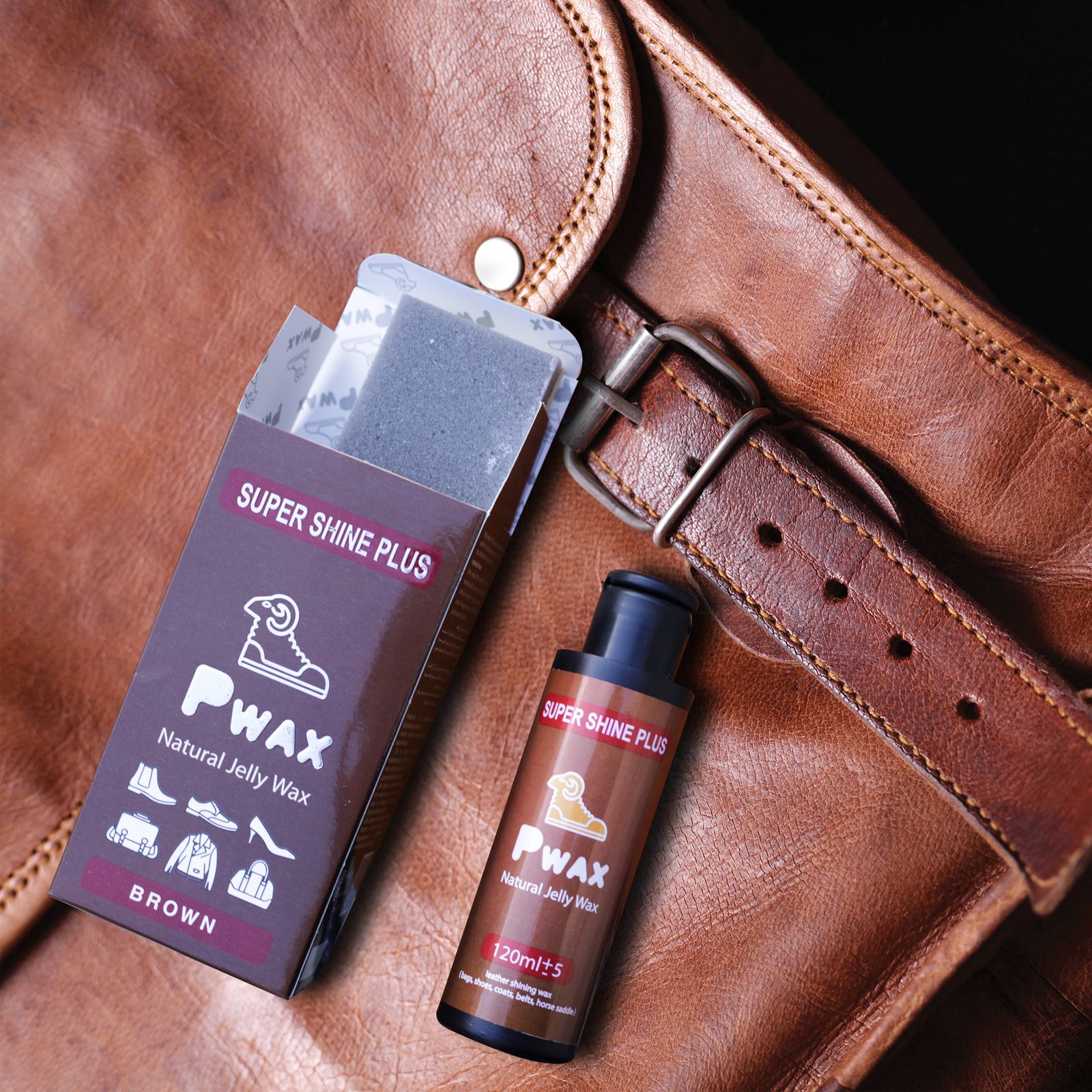 واکس براق کننده کفش پی واکس مدل pwax6plus همراه با اسفنج - - 2