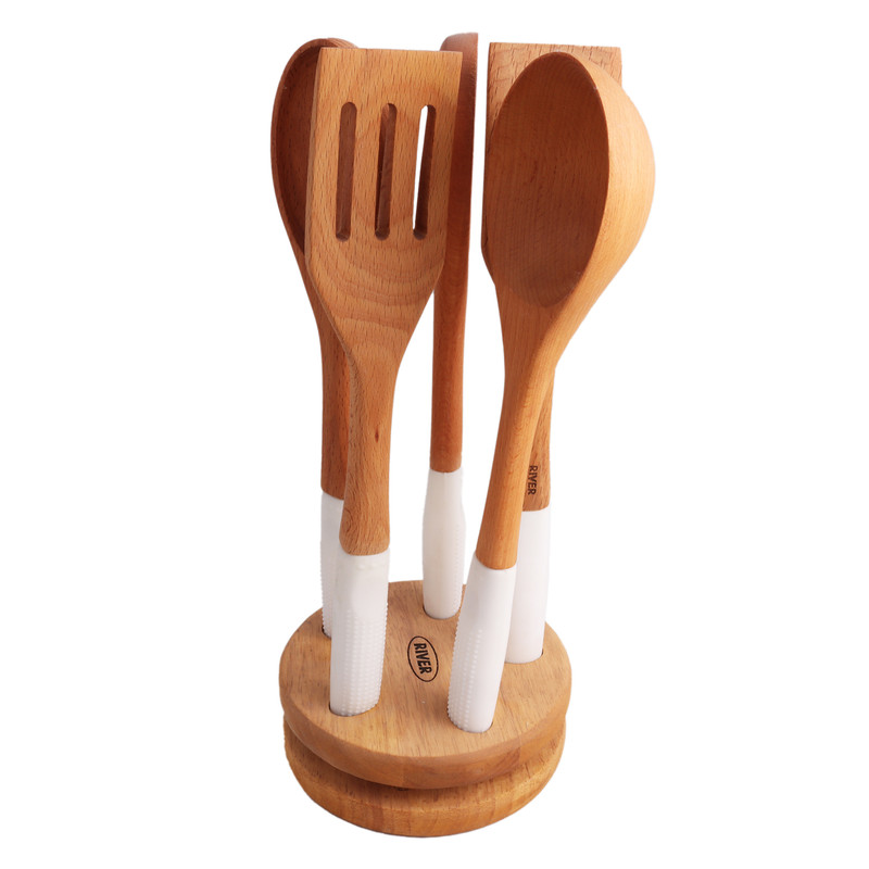 سرویس کفگیر و ملاقه 6 پارچه ریور مدل پایه دار