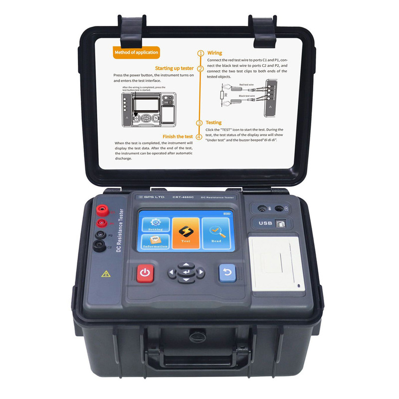 تستر مقاومت میکرواهم متر جی پی اس لیمیتد مدل CRT-4660C