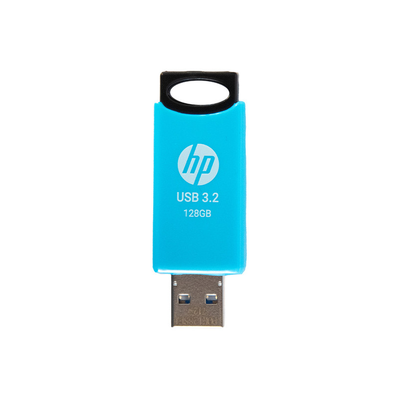 فلش مموری 128 گیگابایتی اچپی مدل 712W با رابط USB 3.2 Gen1 از نوع USB Type-A، بدنه پلاستیکی و استانداردهای CE، FCC و BSMI