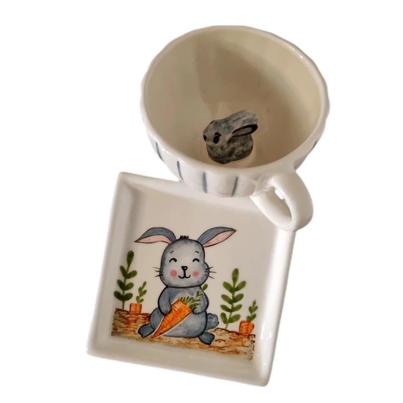 ست ماگ و زیرماگی سرامیکی طرح خرگوشی