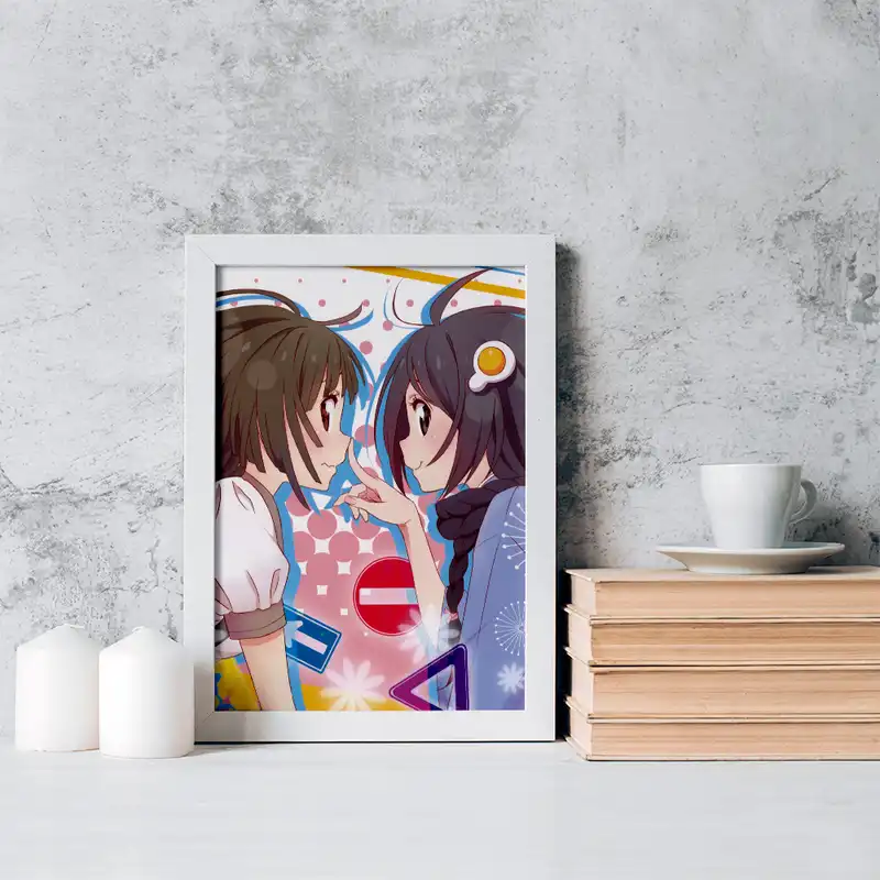 تابلو خندالو مدل ناداکو و سوکیهی انیمه مونوگاتاری کد 16228