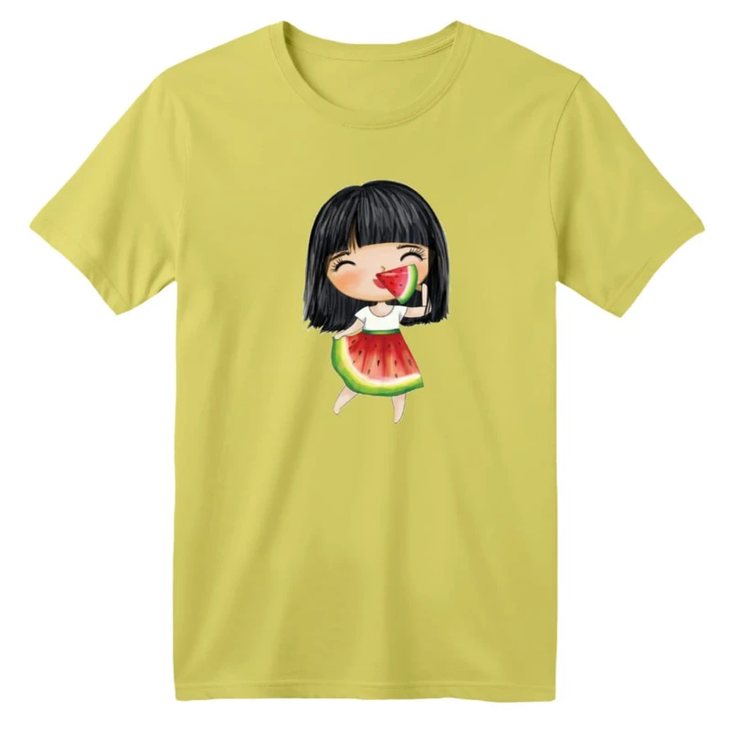 تی شرت آستین کوتاه بچگانه مدل دخترک یلدایی کد 10