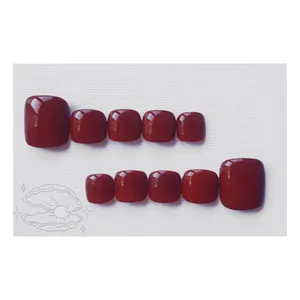 ناخن مصنوعی پا مدل ساده کد C01X بسته 10 عددی