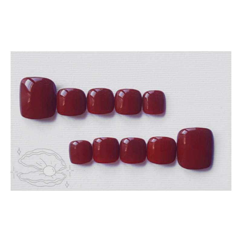 ناخن مصنوعی پا مدل ساده کد C01L بسته 10 عددی