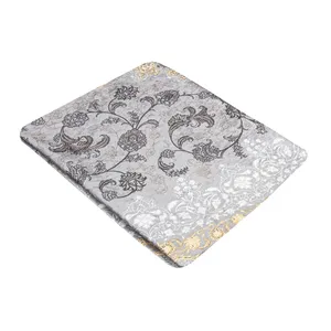 روفرشی مدل مخمل شانل کشدار کد R-1016 زمینه طوسی