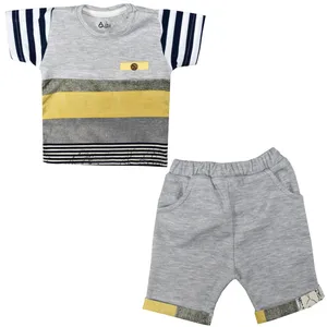 ست تیشرت و شلوارک نوزادی پسرانه نیروان کد 410 -1