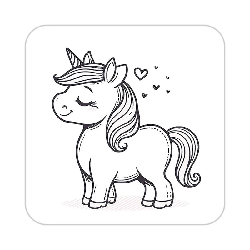 زیر لیوانی کاکتی طرح اسب تک شاخ و یونیکورن مدل mp31378