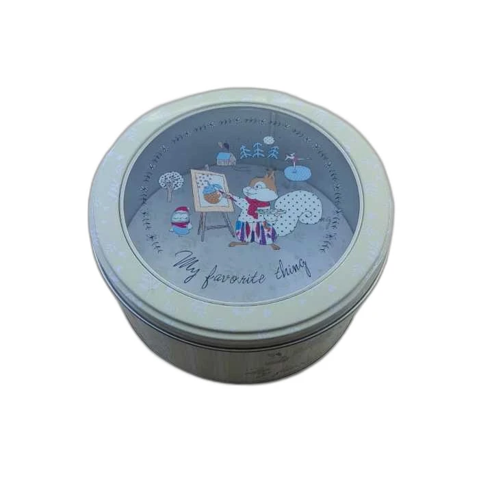 جعبه هدیه مدل طلقی گرد طرح نقاش کد 0420