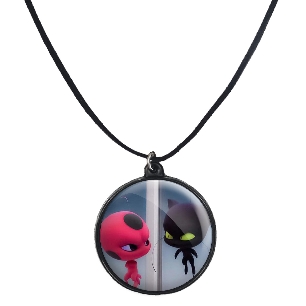 گردنبند پرمانه طرح کفشدوزکی کد pmb.1864 مدل دو طرفه