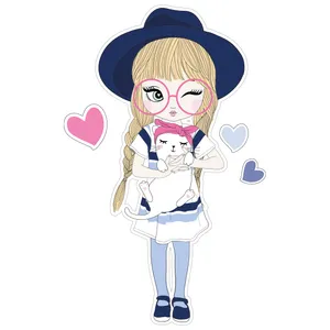 استیکر دیواری کودک تُکتم مدل love girl کد16