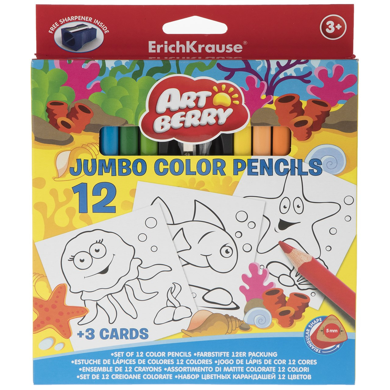 مداد رنگی 12 رنگ اریک کراوزه مدل Jumbo