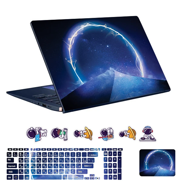 استیکر لپ تاپ توییجین و موییجین طرح Space  کد 175 مناسب برای لپ تاپ 15.6 اینچ به همراه برچسب حروف فارسی کیبورد