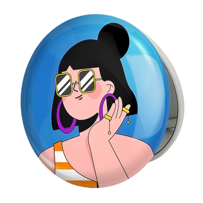 آینه جیبی خندالو طرح دختر قوی Girl Power مدل تاشو کد 28940