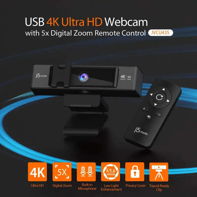 وب کم جی فایو کریت مدل 4K 5X Digital Zoom Whit Remote Control