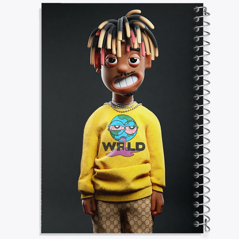 دفتر شطرنجی 50 برگ خندالو مدل جوس ورلد (Juice WRLD) کد F105