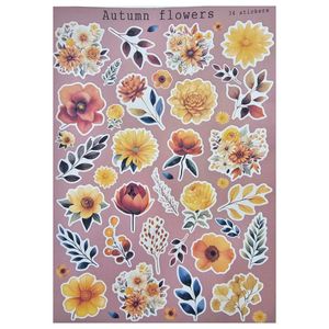 برچسب طرح برش خورده بولت ژورنال مدل Autumn flowers A5