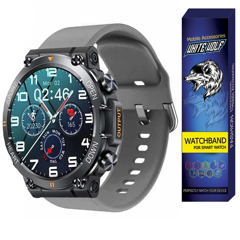  بند وایت ولف مدل WB-SIL-SQ مناسب برای ساعت هوشمند اسمارت واچ K59 Pro / K56 Pro Ultra /22mm