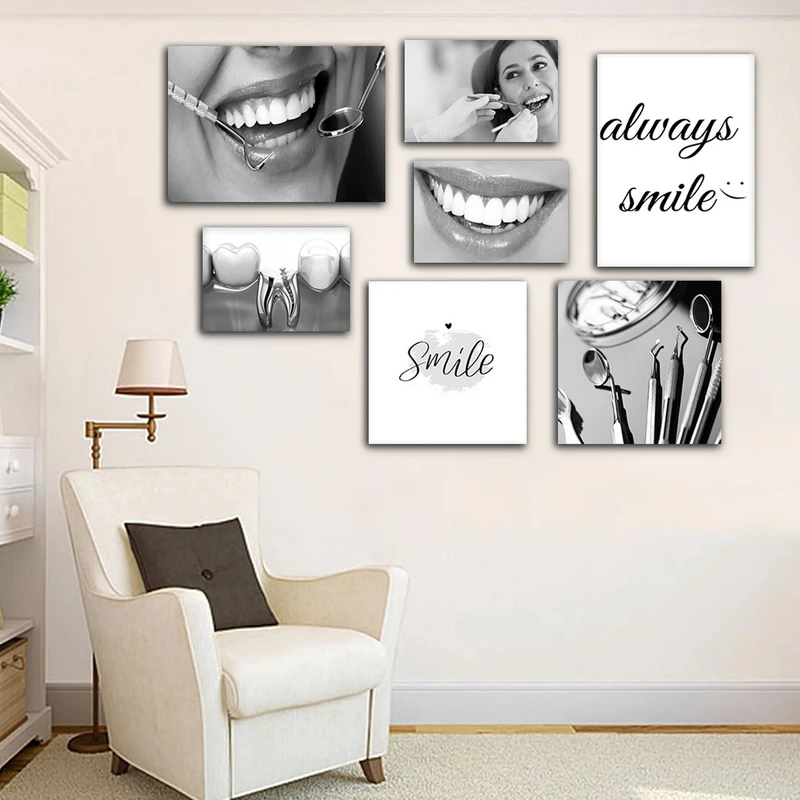 تابلو شاسی بکلیت طرح لبخند دندان پزشکی مدل SH-908 مجموعه 7 عددی