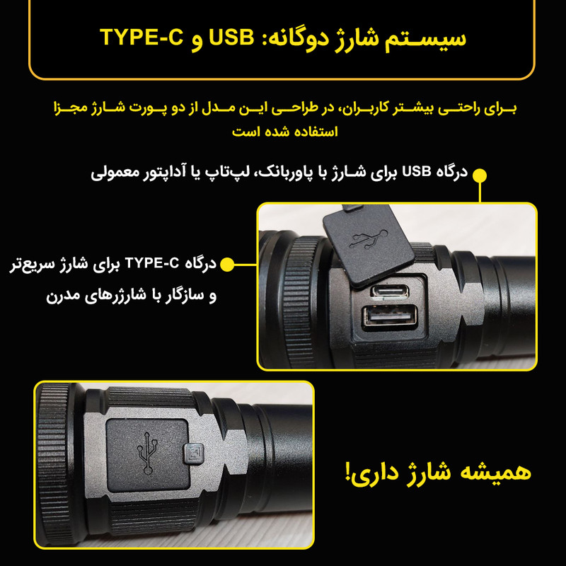 چراغ قوه دستی استرانگ مدل Multi-Function با نور مهتابی