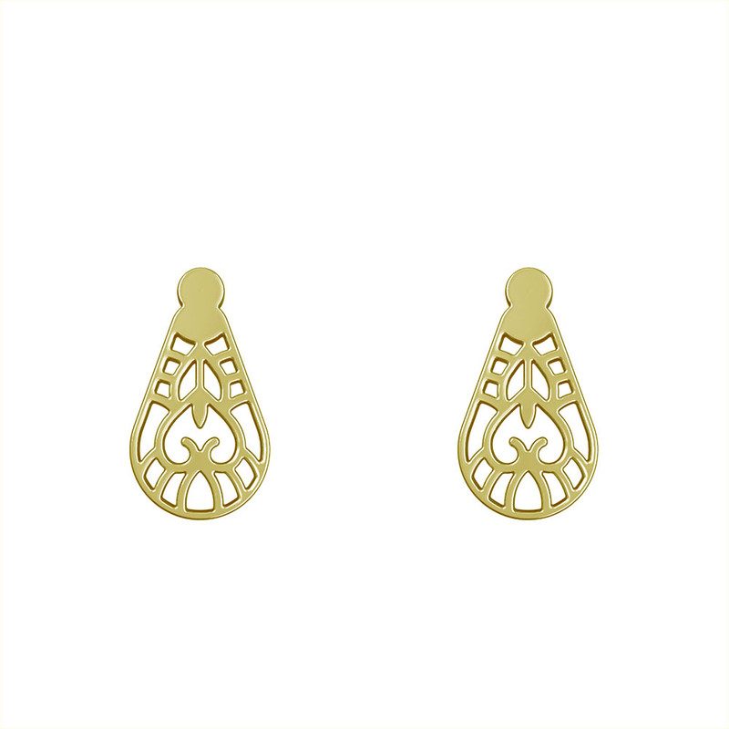 گوشواره طلا 18 عیار زنانه مدوپد مدل هندسی کد GA1-14614