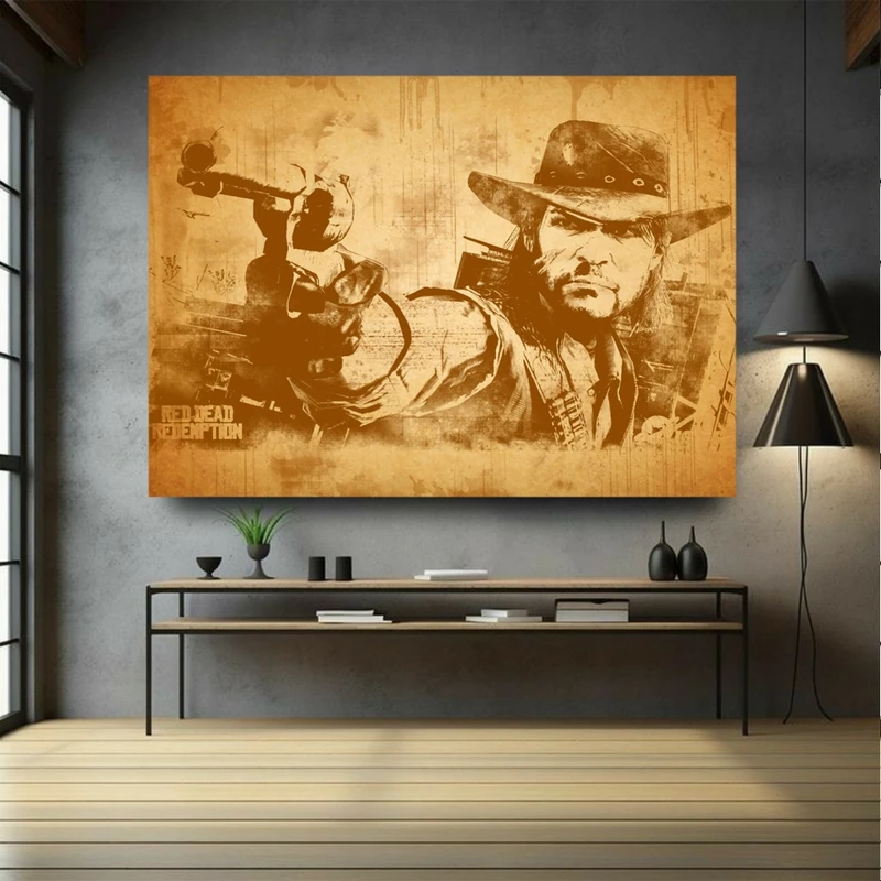 پوستر پارچه ای طرح گیم RED DEAD مدل شکار کد GR62