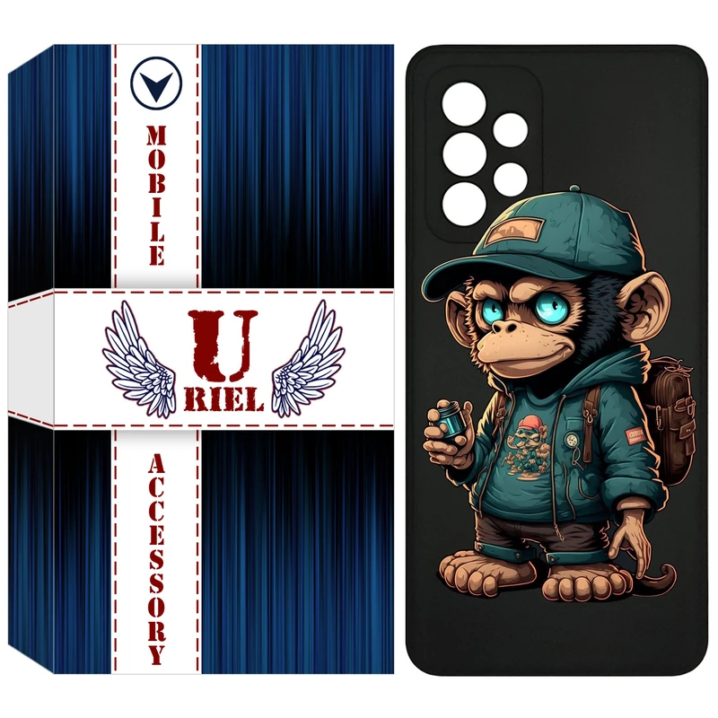 کاور یوریل مدل KSH کد 36 طرح میمون مناسب برای گوشی موبایل سامسونگ Galaxy A72