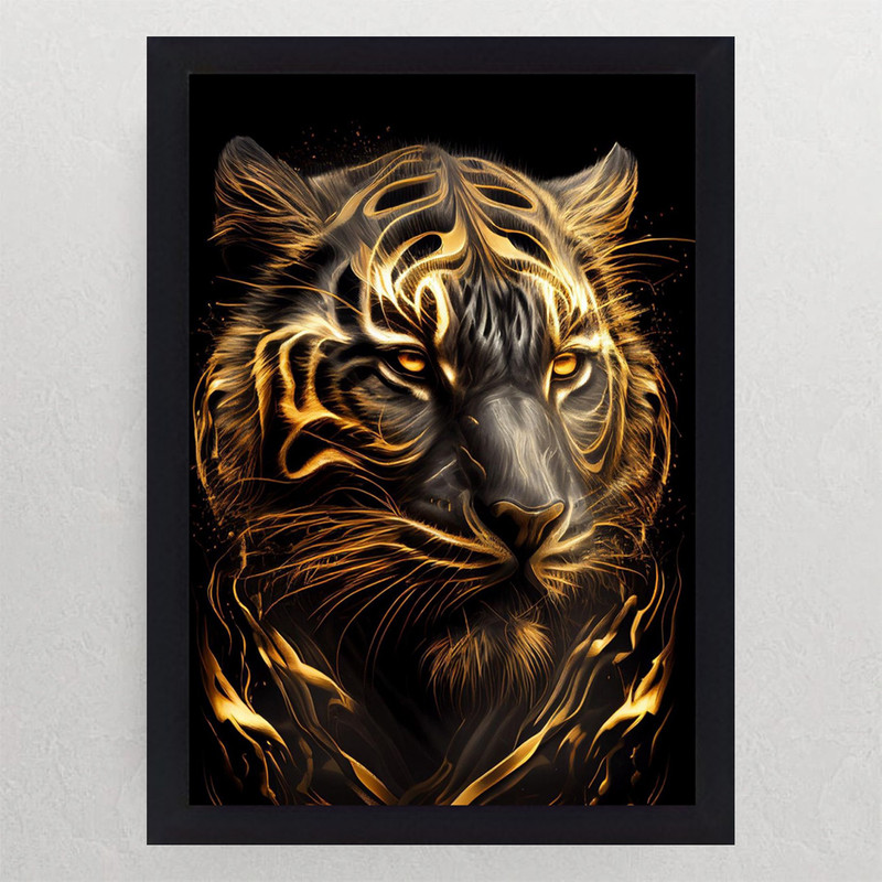 تابلو نوری گیم دکور طرح ببر آتشین مدل tiger05