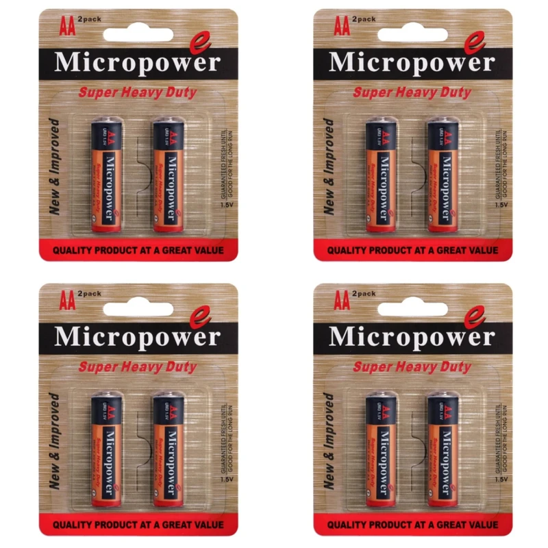 باطری قلمی میکرو پاور مدل super heavy duty مجموعه ۸ عددی