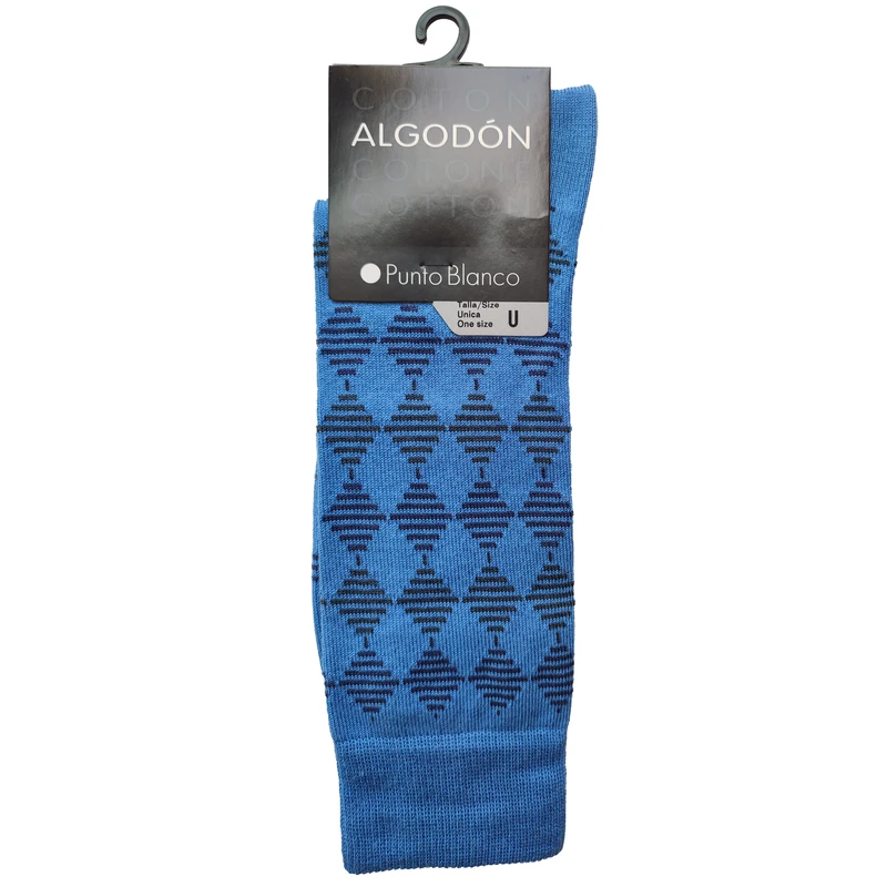 جوراب مردانه پونتو بلانکو مدل کتان آلگادون طرح دار  599-10-74733