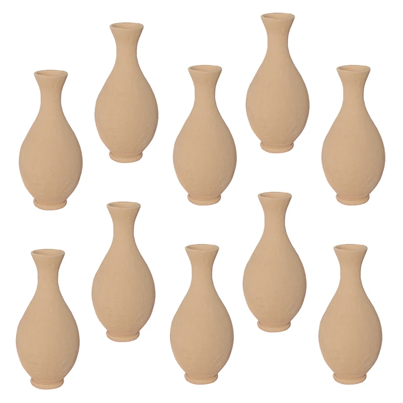 گلدان سفالی مدل مینیاتوری کد BD بسته ۱۰ عددی