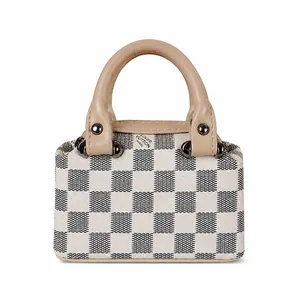 Women's formal box handbag checkered design model 000020
