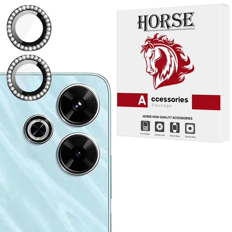 محافظ لنز دوربین شیشه‌ای هورس مدل NRIH20 مناسب برای گوشی موبایل شیائومی Redmi 13 4G / Redmi 13 5G / Redmi Note 13R / Poco M6 4G