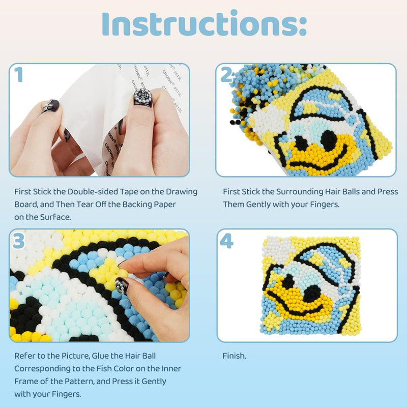 بازی آموزشی سمید مدل ساخت تابلو نقاشی الماسی پوم پوم طرح عروسکی کد 011