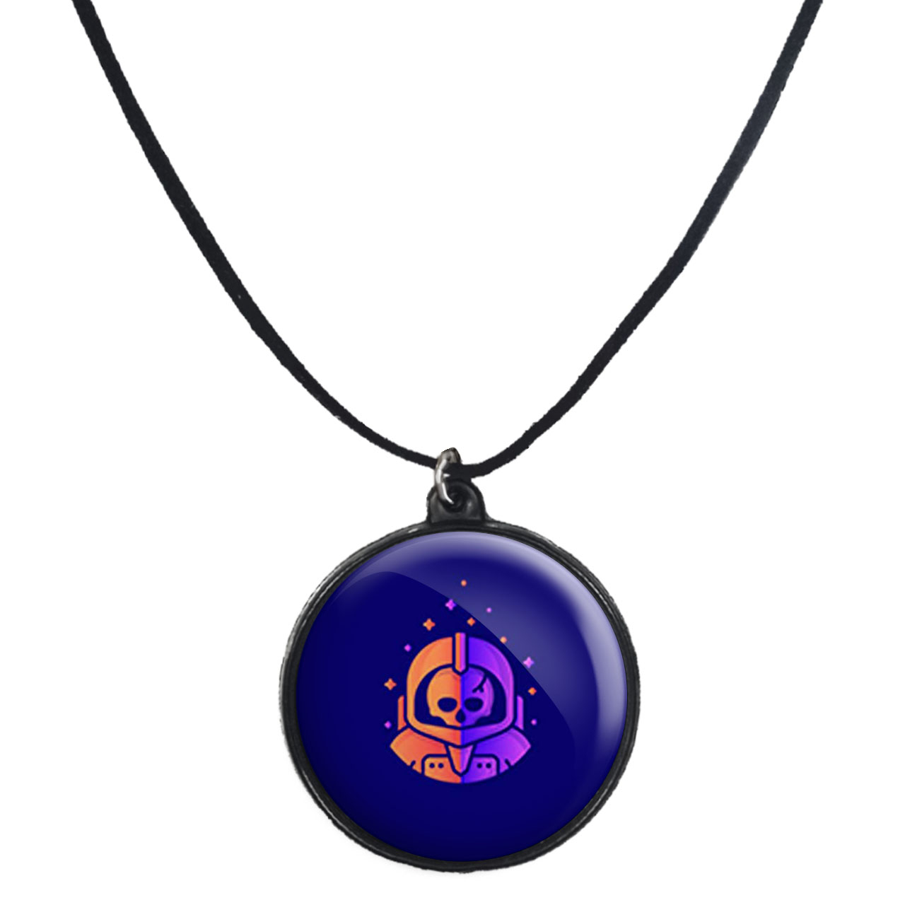 گردنبند پرمانه طرح فضانورد کد pmb.10383 مدل دو طرفه