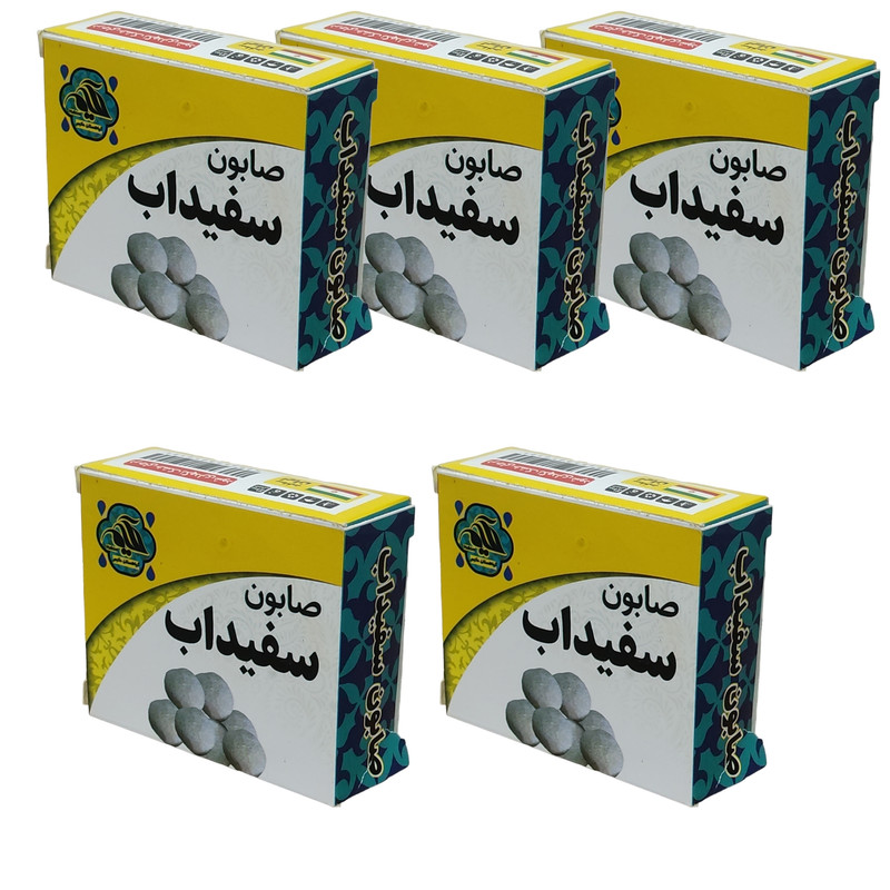 صابون شستشو گیاهستان حکیم مدل سفیدآب وزن 70 گرم بسته 5 عددی صابون شستشو گیاهستان حکیم مدل سفیدآب وزن 70 گرم بسته 5 عددی