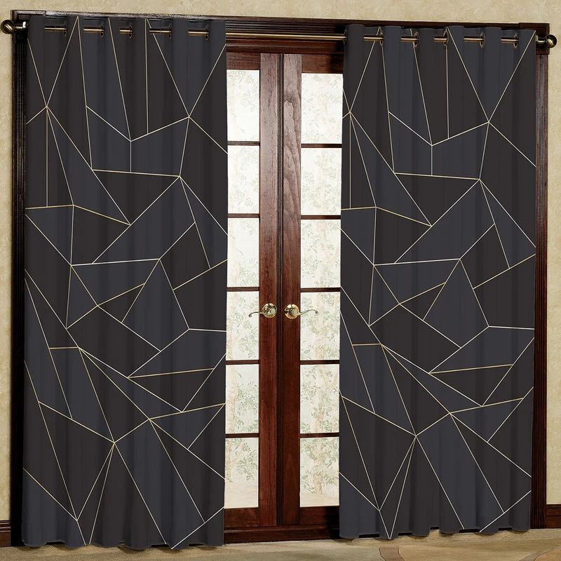 پرده مدل هندسی هازان پانچی کد 1292 سایز 140x200 سانتی متر