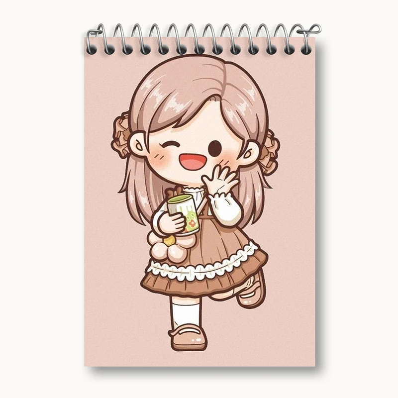 دفتر یادداشت 50 برگ خندالو طرح دخترانه کیوت کد N1818