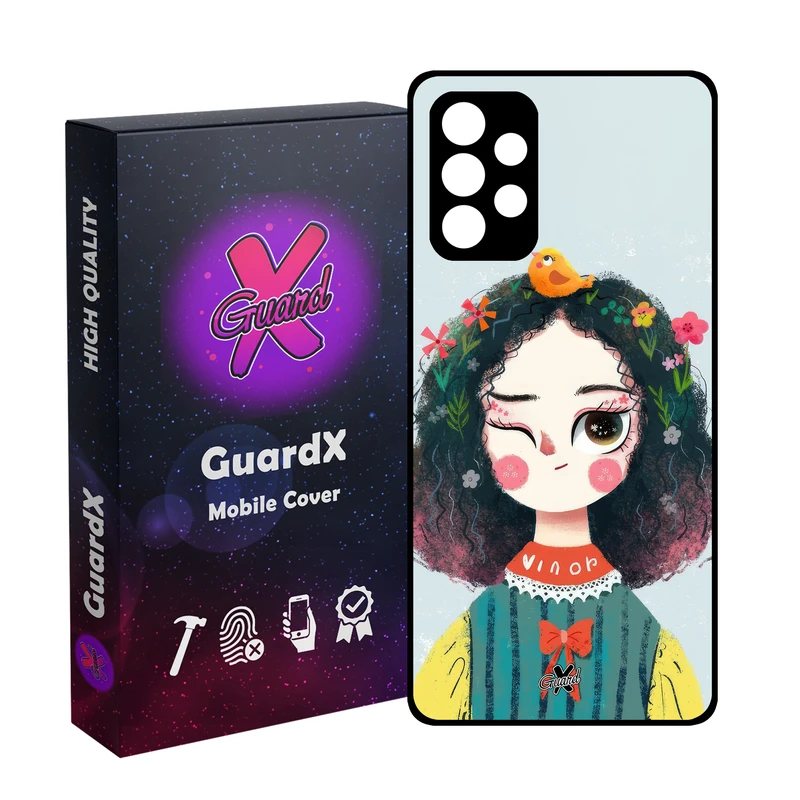 کاور گارد ایکس طرح دختر مدل Glass10639 مناسب برای گوشی موبایل سامسونگ Galaxy A32 4G