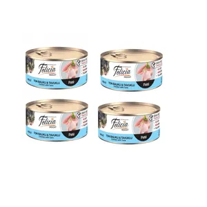 کنسرو گربه بزرگسال فلیسیا مدل Adult Pate Tuna & Chicken وزن 85 گرم بسته 4 عددی
