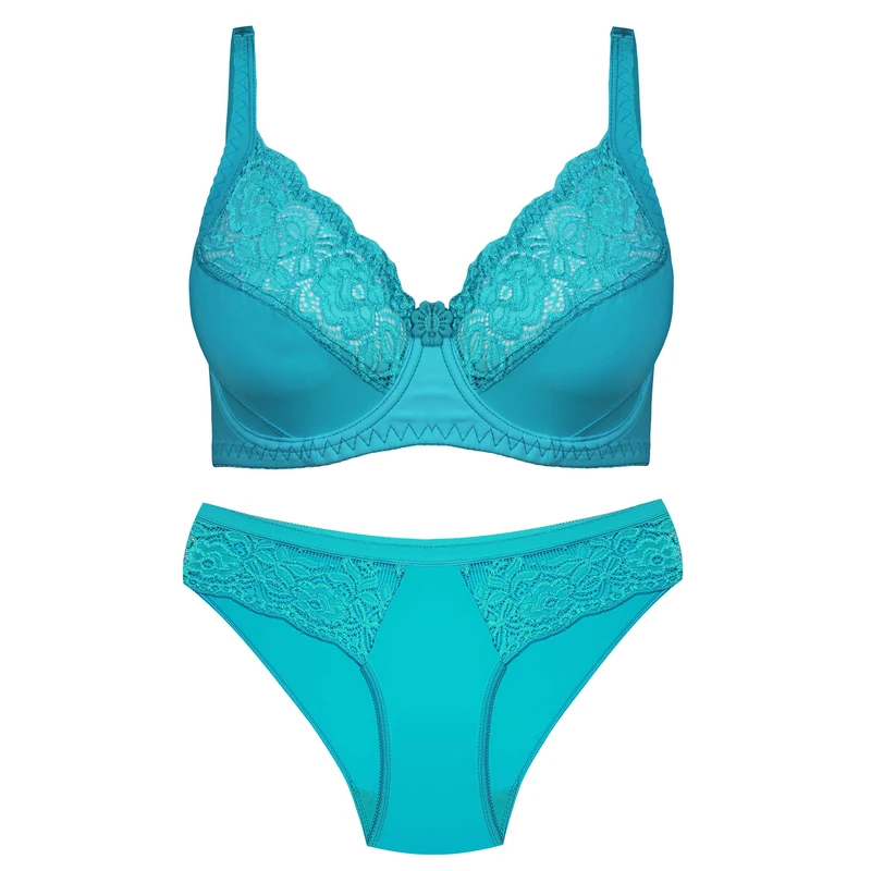 ست شورت و سوتین زنانه پانیذ مدل فنردار گیپوری کد 9008