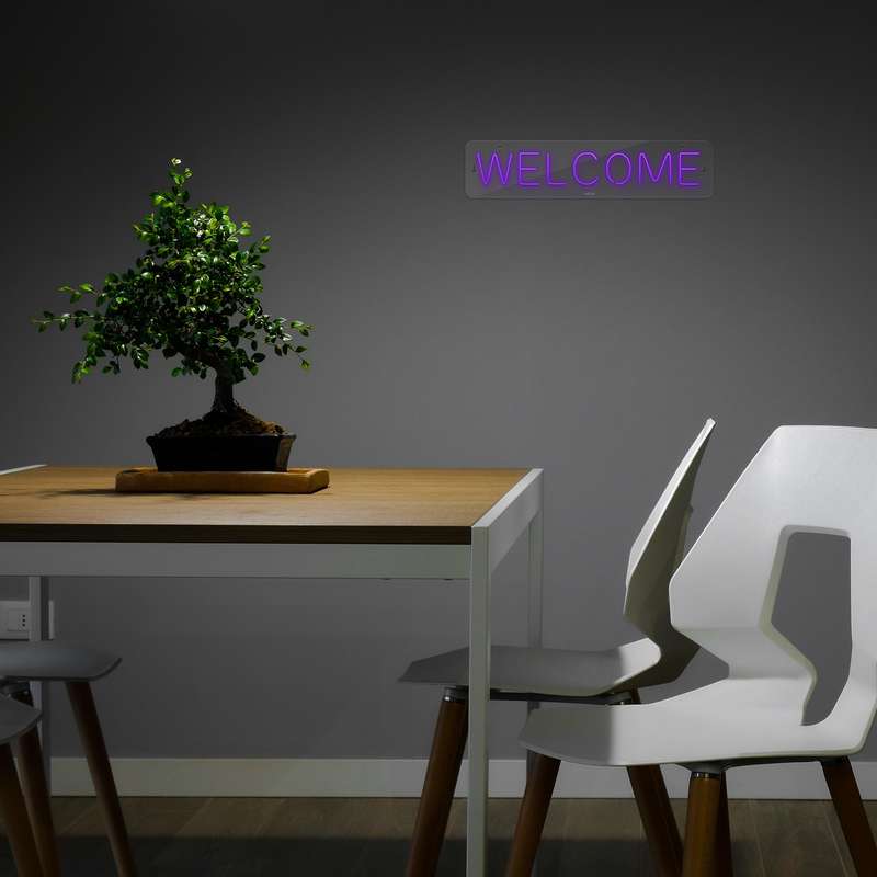 چراغ دیواری نئون دیزاین طرح Welcome_PR