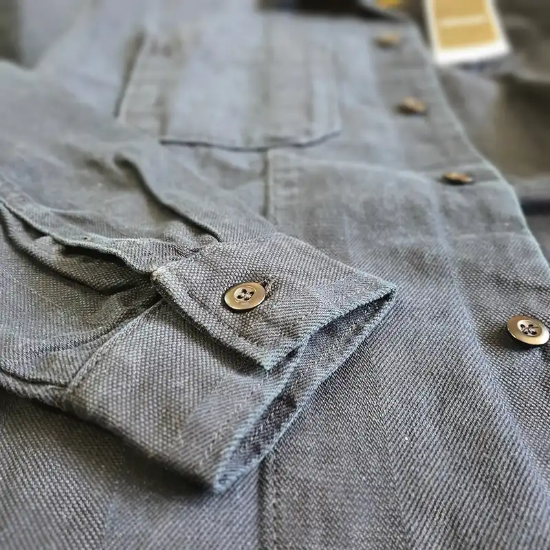 پیراهن آستین بلند مردانه جک اند جونز مدل جین دو جیب JJ12218036